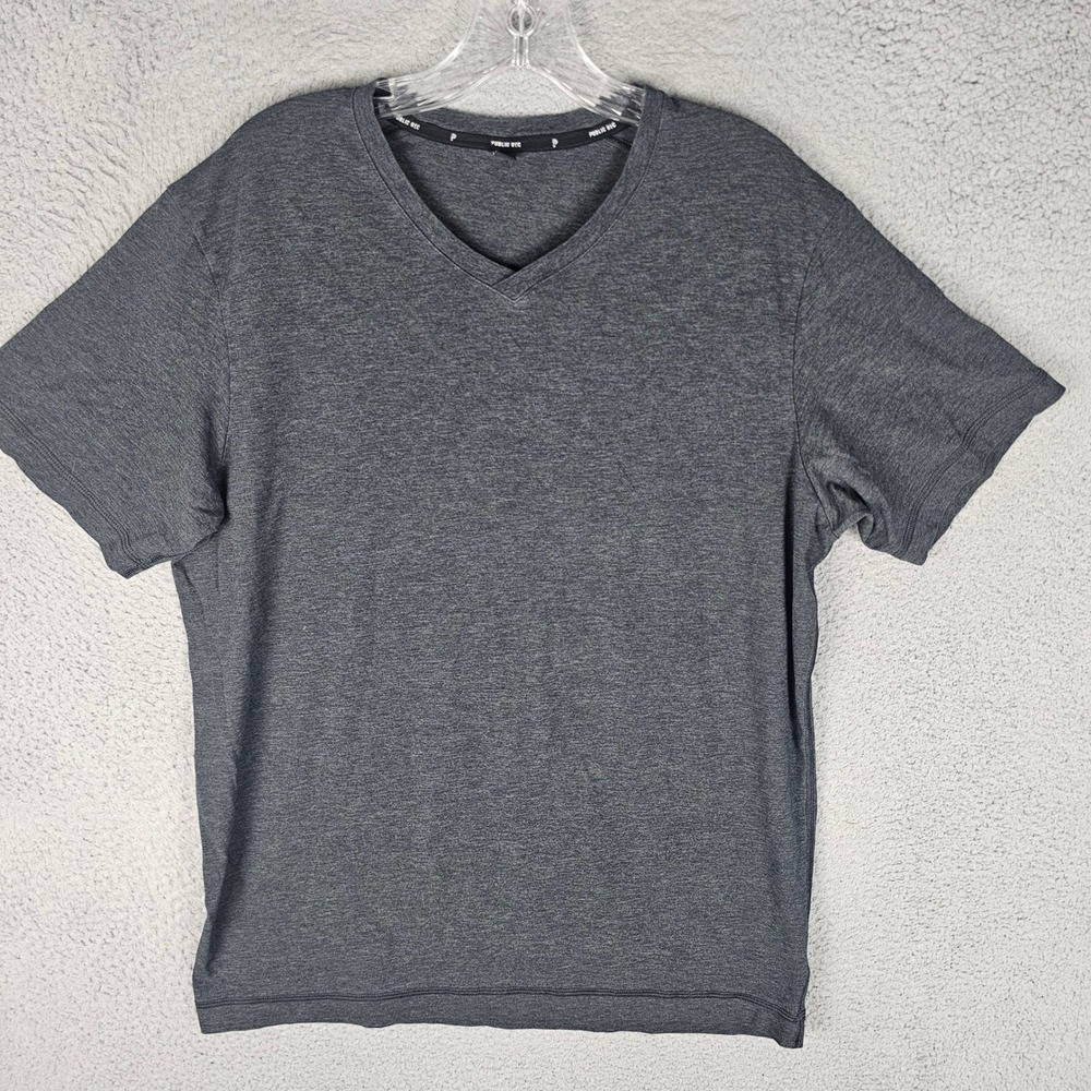 Public Rec T-Shirt Mens L Gray Go-To V-Neck Short Sleeve Pima Cotton Blend